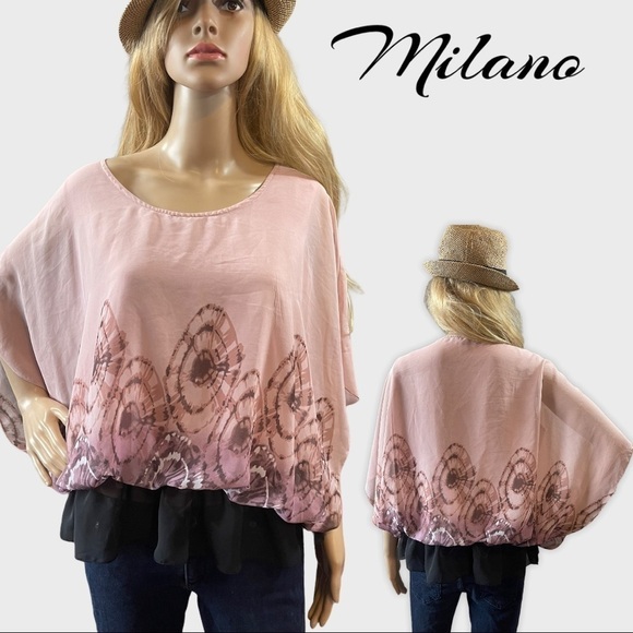 MILANO pink and black top - Picture 1 of 11